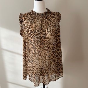 NWT Leopard see-through top